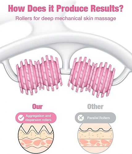 Miniatura 4 de bedee Herramienta de masaje para celulitis, masajeador de drenaje linfático, herramienta de masaje para brazos, piernas, estómago, rosa