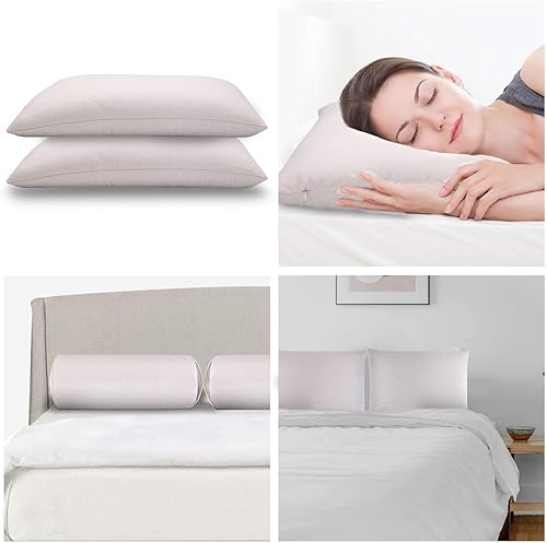 Miniatura 7 de Almohada de trigo sarraceno orgánico para dormir, cascos de trigo sarraceno 100% naturales de alta calidad, funda de algodón orgánico para un sueño
