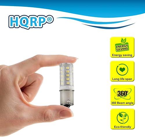 Miniatura 4 de HQRP Paquete de 2 bombillas LED BA15S para faros delanteros de 3 W, 12-24 V, compatibles con John Deere AD2062R y Scotts Tractor Headlamp, para X324