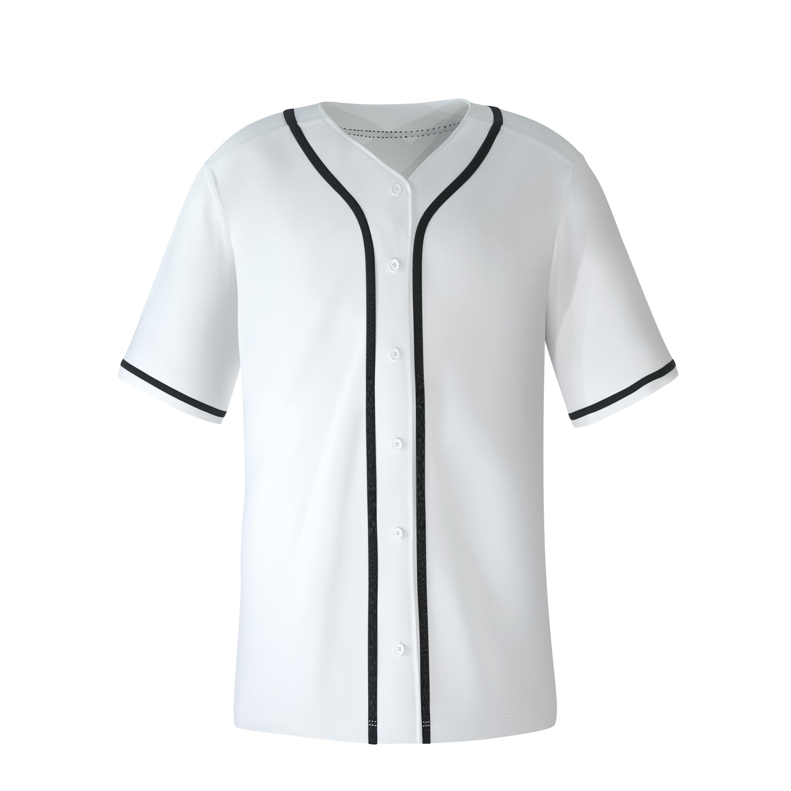 Aizqaoalk Baseball Jersey,Blank Baseball Jerseys for Men Shirts Short Sleeve Hip Hop Sports Casual Button Down Uniforms White