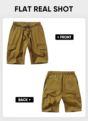 Miniatura 7 de JMIERR Pantalones cortos de carga casuales para hombre, de algodón, con cordón elástico, para verano, playa, pantalones cortos chinos con 6 bolsillos