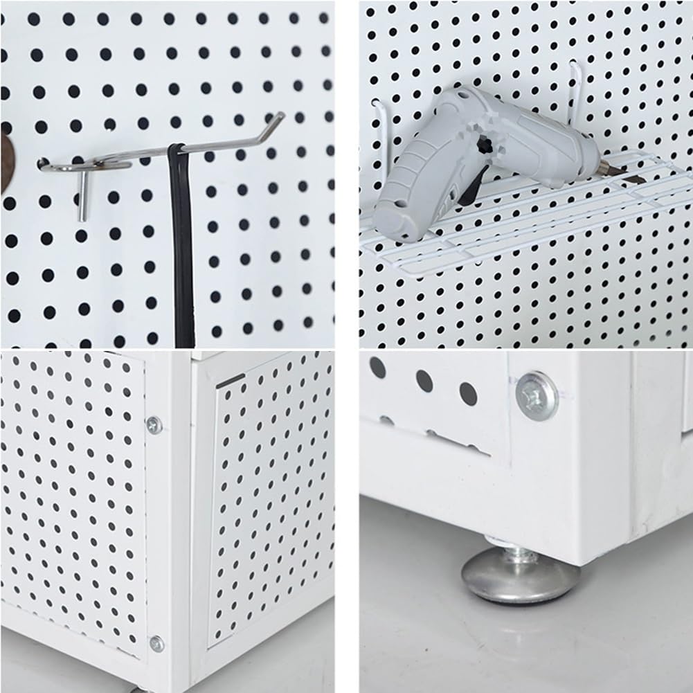 Pannello forato versatile in metallo per cucina, ufficio, bagno e camera da letto, include ganci, elegante, nero, 60 x 30 x 150 cm, soluzione di archiviazione