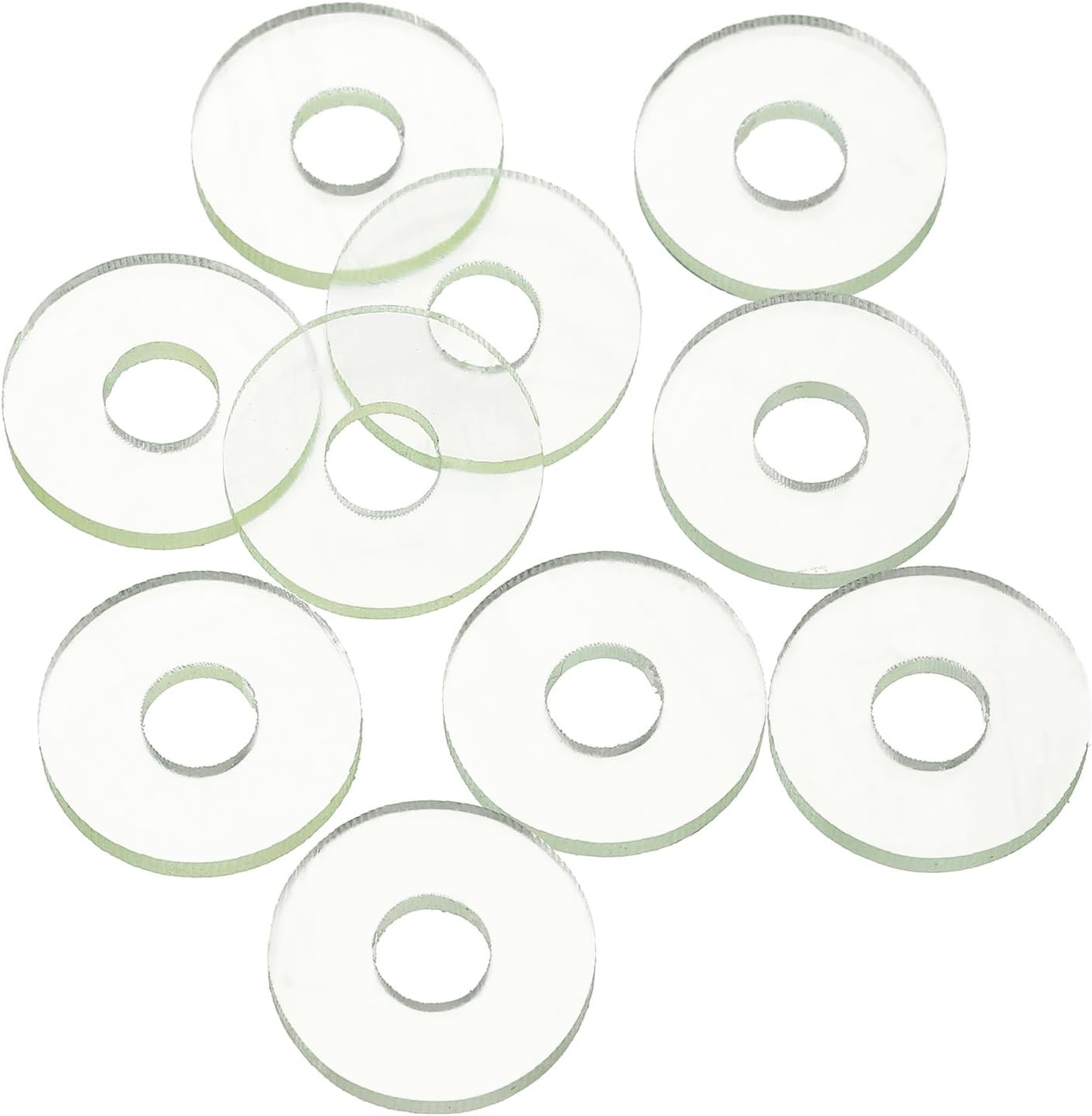 sourcing map 10Pcs PU Flat Washers, 15mm OD 6mm ID 2mm Thick Round Polyurethane Flange Sealing Gasket Spacer for Industrial Electrical Appliance Pipe