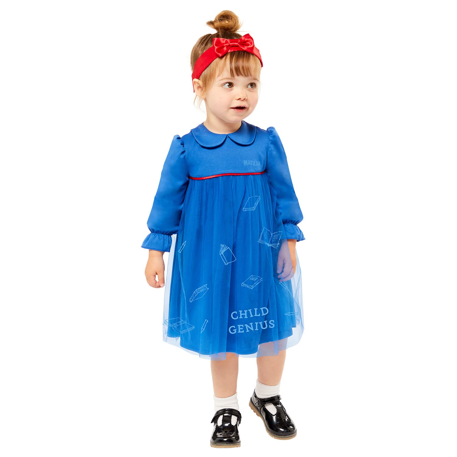 Disfraz de Matilda para bebé azul vestido de Roald Dahl infantil 7