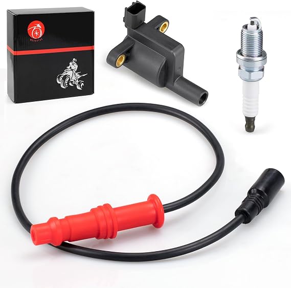 Ignition coil w/Wire Cap & Spark plug for Polaris Ranger 500 Crew 4x4 2008-2013