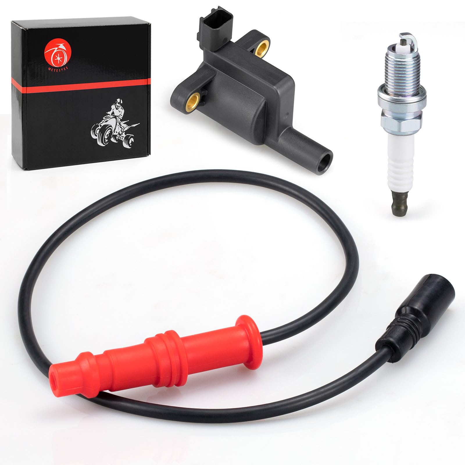 Ignition Coil & Spark Plug Kit For Polaris Ranger 800 (2011-2017) – Includes Wire & Cap – 3-Month Warranty