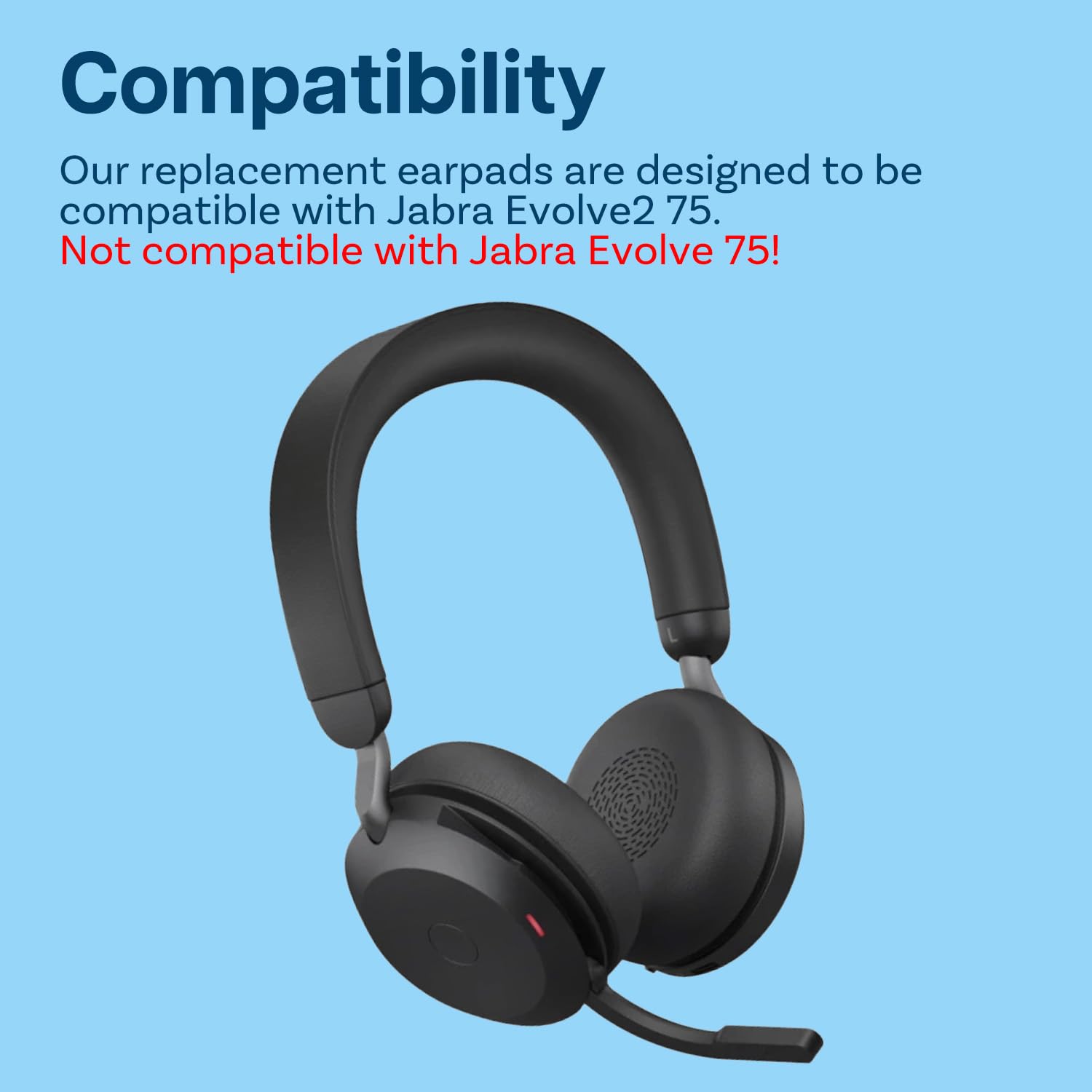 Evolve2 75 Ersatz-Ohrpolster – Defean Memory-Schaum Polster Für Jabra Headset