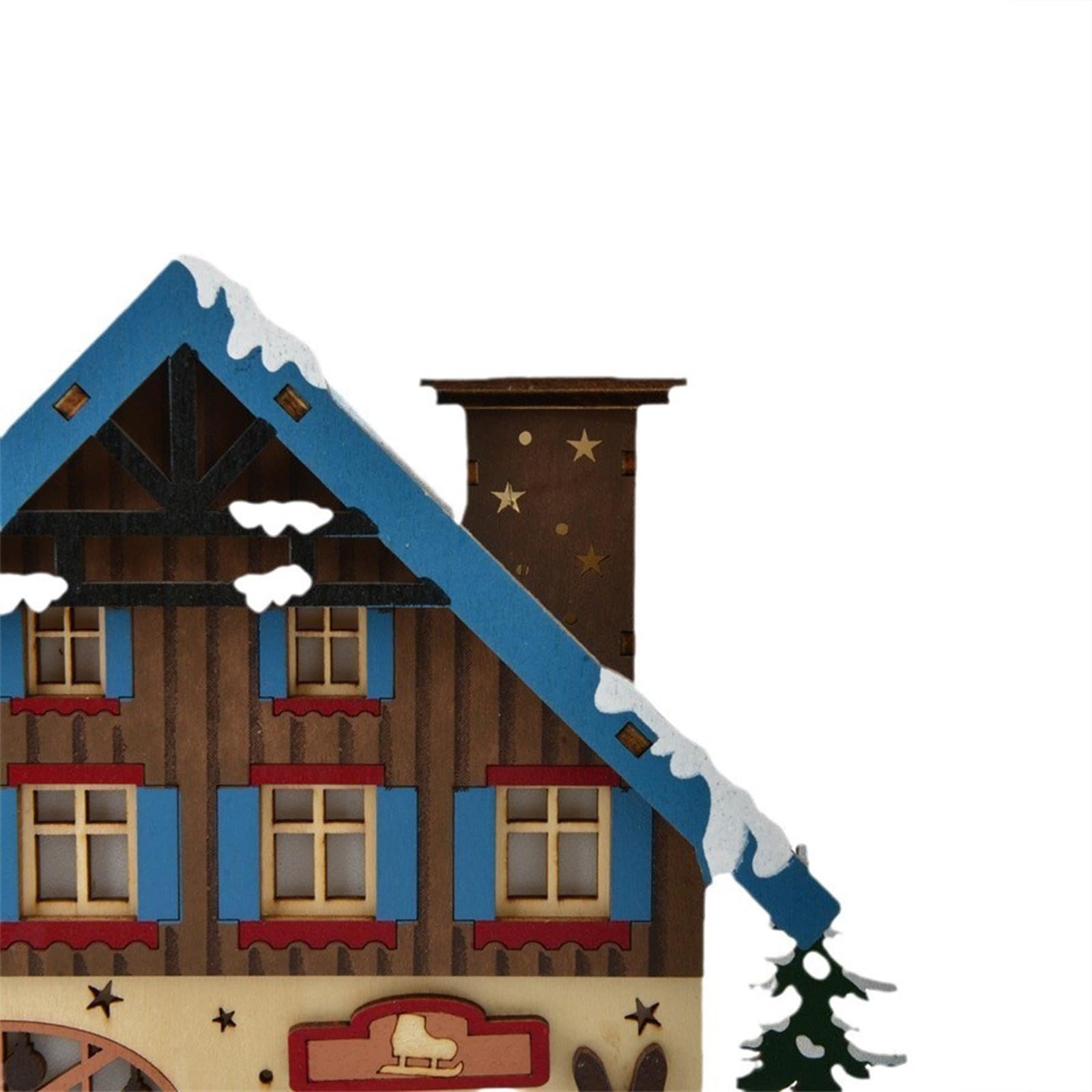 Maison de Village de Noël Lumineuse - Bâtiments Musicaux et Décorations pour Table - Décoration à Piles pour la Maison