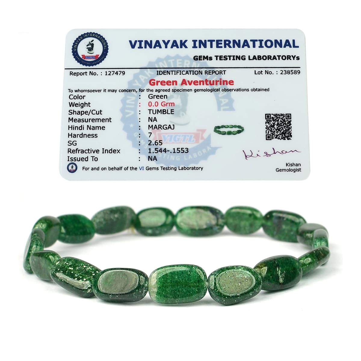 Reiki Crystal Products Natural Certified Green Aventurine Bracelet Oval Bead Bracelet for Unisex