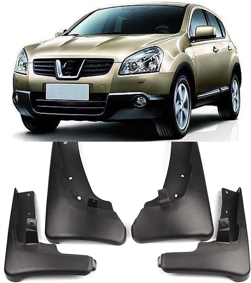 RESKIU 4PCS Mud Flaps for Nissan Qashqai J10 2007-2013, Splashproof No Drill Easy Install Front Rear Wheel Protection Fender Mudflaps All-Weather Splash Guards
