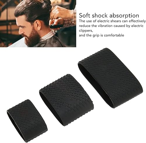 Miniatura 4 de Clipper Bands, paquete de 3 bandas profesionales de silicona negra deslizante, calor eléctrico, manga protectora, bandas de corte eléctrico para