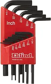 Kit de chave Allen EKLIND 10111 Hex-L, tamanhos SAE em polegadas, 7 peças