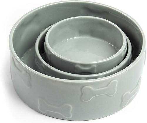 Los cuencos para mascotas Park Life Designs con diseño "Manor", son platos de cerámica pesados, se mantienen en su lugar, son aptos para microondas