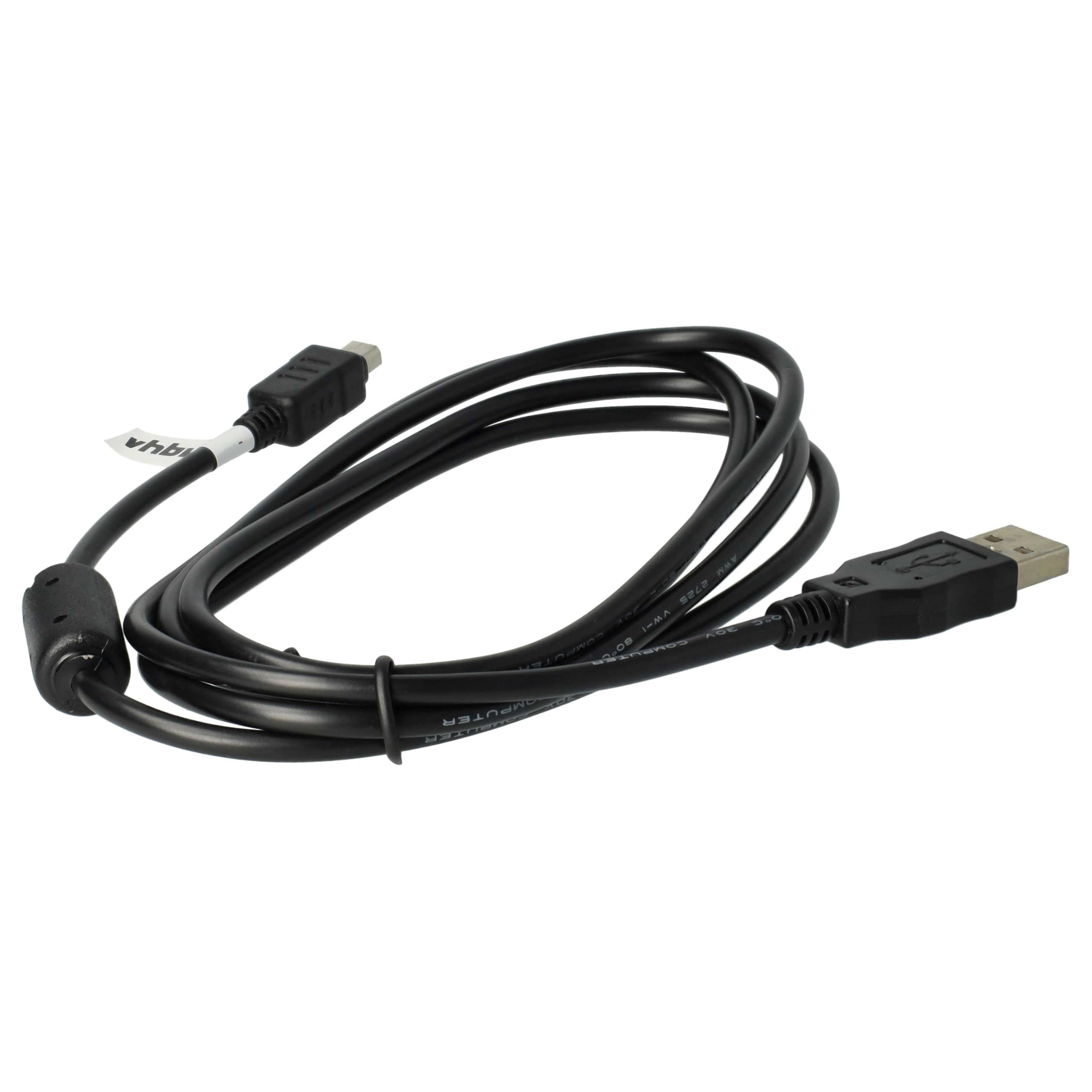 Vhbw Cavo Dati USB Per Fotocamere Olympus Pen E-Pl7, E-PL8 – Cavo Di Ricambio Da 150 Cm, Nero, Compatibile CB-USB5/6/8