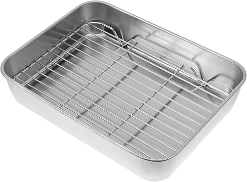 Miniatura 1 de LABRIMP 1 juego de bandeja de galletas de acero inoxidable con tapa, bandeja para tartas, molde para pan, moldes de aluminio con tapas, bandeja para