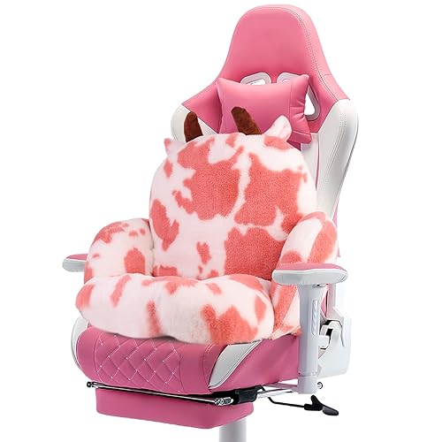 DOBUONO Comfy Cute Gaming Chair Cushion, Pink Kawaii for Gamer Girl Gifts, Office Chair Cushion with Backrest Non-Slip