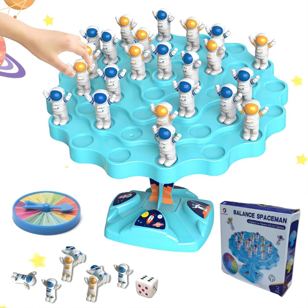 MONKEYTAIL Spaceman Balancing Board Game Blue | Fun & Educational Toy for Kids | Birthday Gift for Boys & Girls