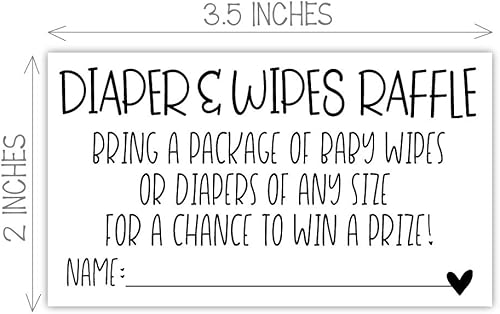 Miniatura 5 de 50 boletos para rifas de pañales y toallitas – Inserto de invitación de baby shower – Actividad de juego para baby shower