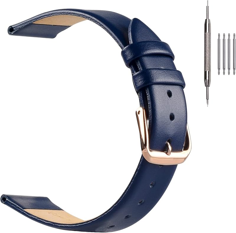 Correas de reloj clásicas de cuero fino para mujeres | Correas de reloj de cuero genuino para mujeres y hombres 12 mm 14 mm 16 mm 18 mm 20 mm Más colores