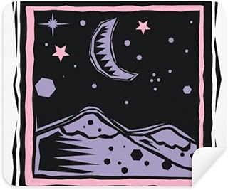Purple Mountain Moon Star Element Engraving Cleaning Cloth Screen Cleaner 2pcs Suede Fabric