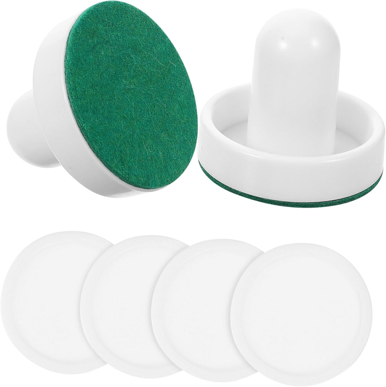 WOONEKY 1 Set Air Hockey Set Plastic Ice Hockey Puck Replacement Ice Paddles Plastic Ice Paddles Table Pusher Pucks Pushers Game Parts Funny Pusher