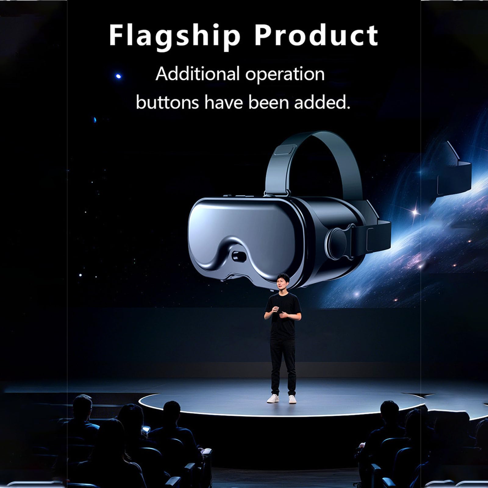 Fockety Cuffie VR, FOV 120° Occhiali Protettivi per realtà Virtuale Anti Luce Blu, Occhiali 3D VR con Controller Bluetooth e Lenti Regolabili per TV, Film, Videogiochi