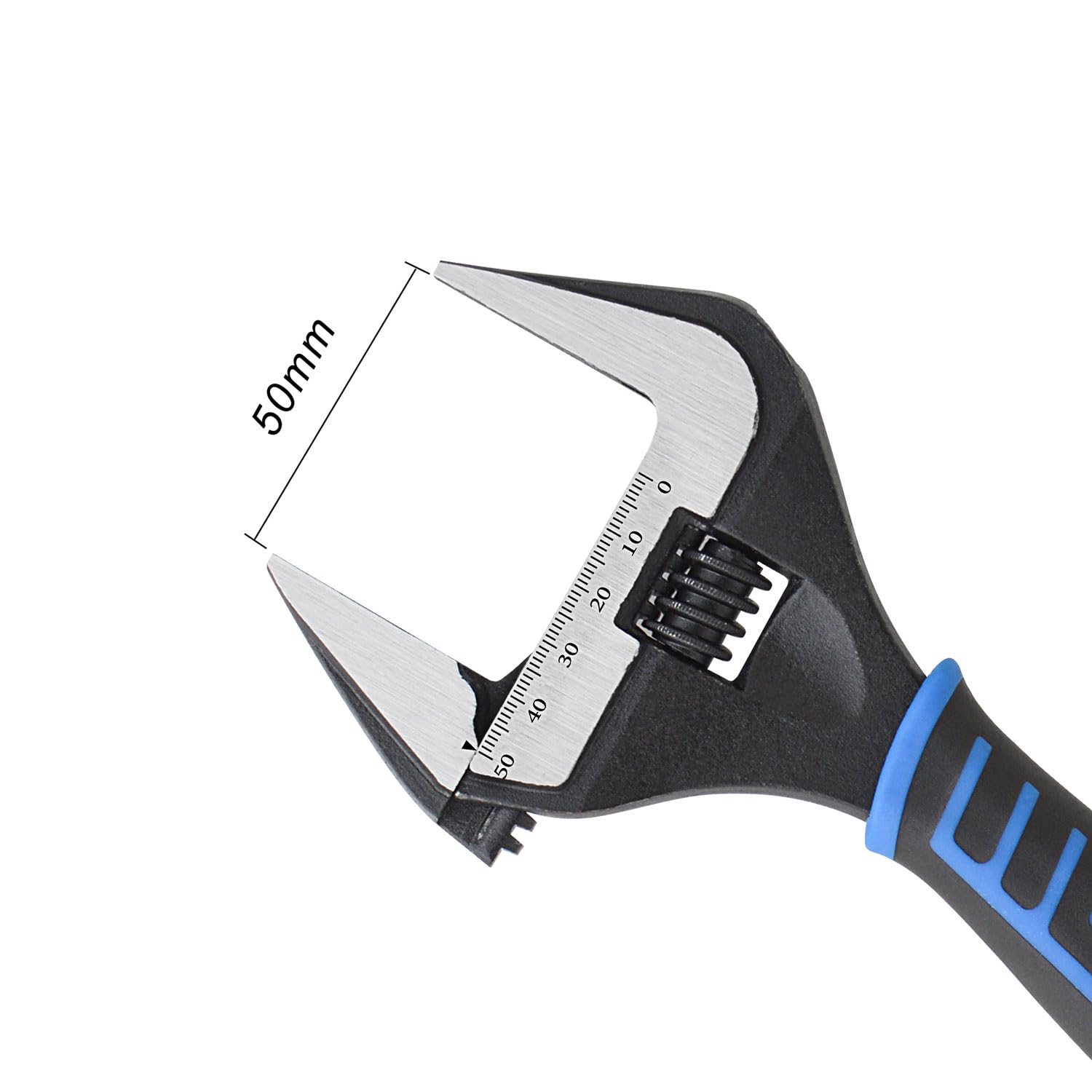Gunpla Adjustable Wrenches Wide Jaw - Heavy Duty Tool with Deep Jaws for Mechanics Plumbers, DIY, Black+blue, 10-inch/254mm - Image 3