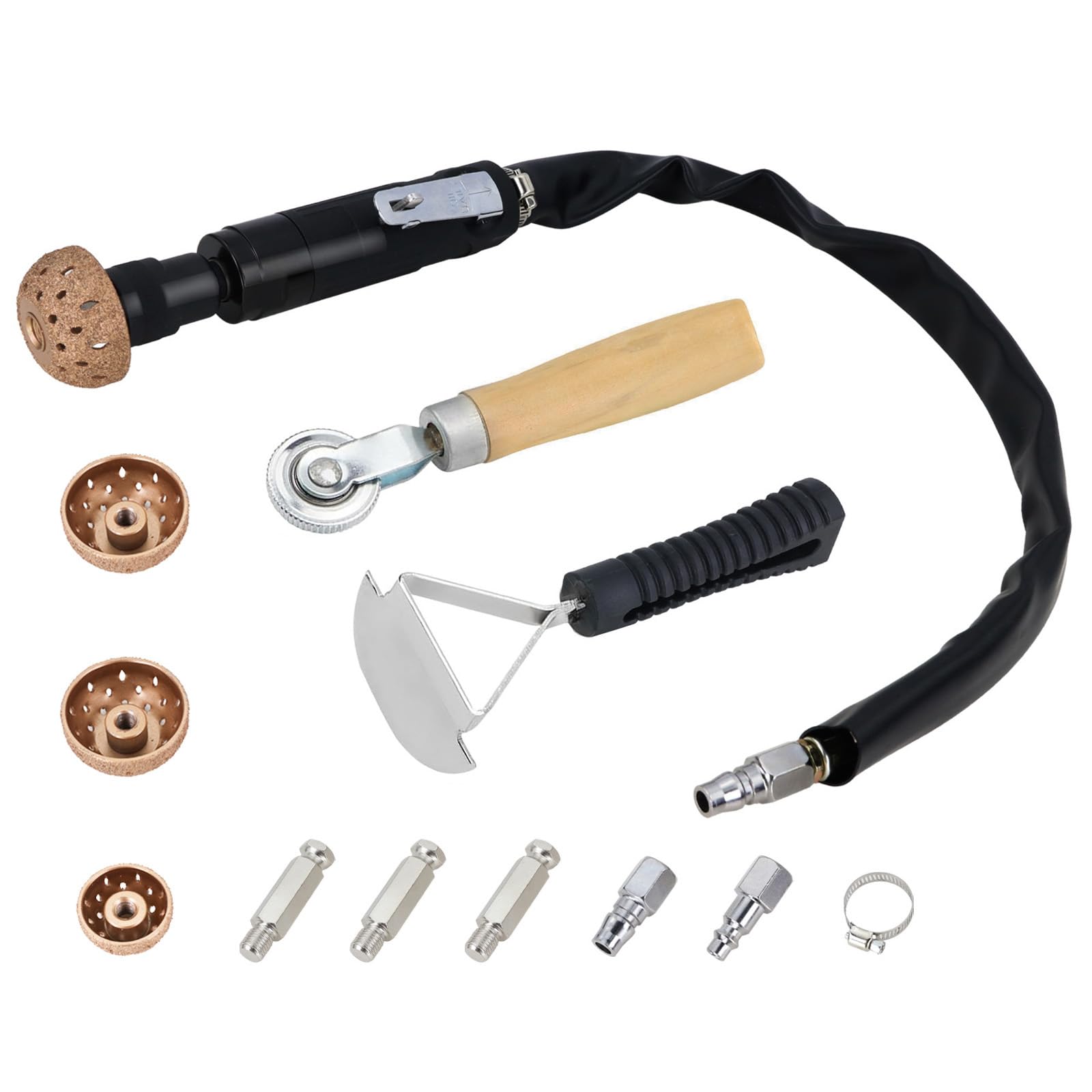 Kits de réparation de pneus pneumatiques, outils de polissage de roue, comprend un tampon de pneu pneumatique à faible vitesse de 2500 tr/min, un grattoir de revêtement intérieur, un rouleau de patch