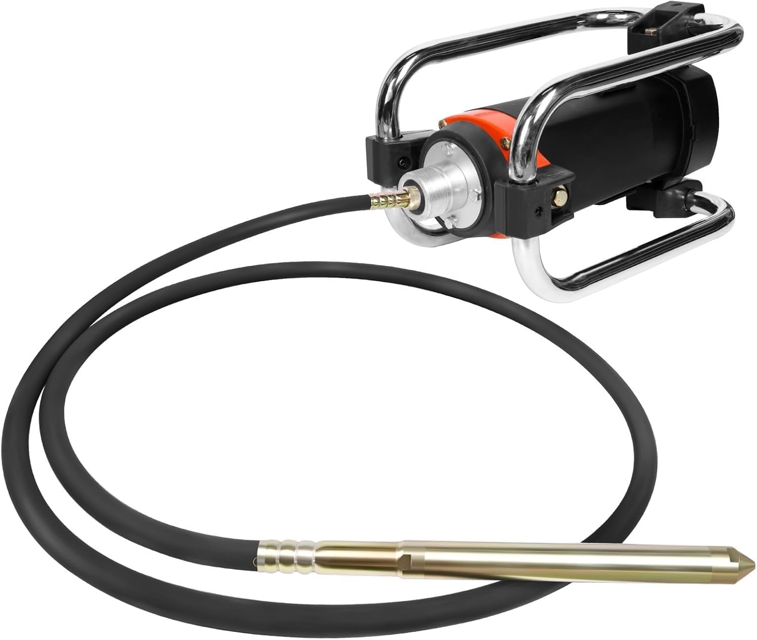 Power Concrete Vibrators, 1500W 2HP Copper Engine Portable Electric Concrete Vibrator Construction Insertion Vibrator with 14-3/4ft Flexible Shaft, Level Concrete and Remove Air Bubble, Concrete Tools