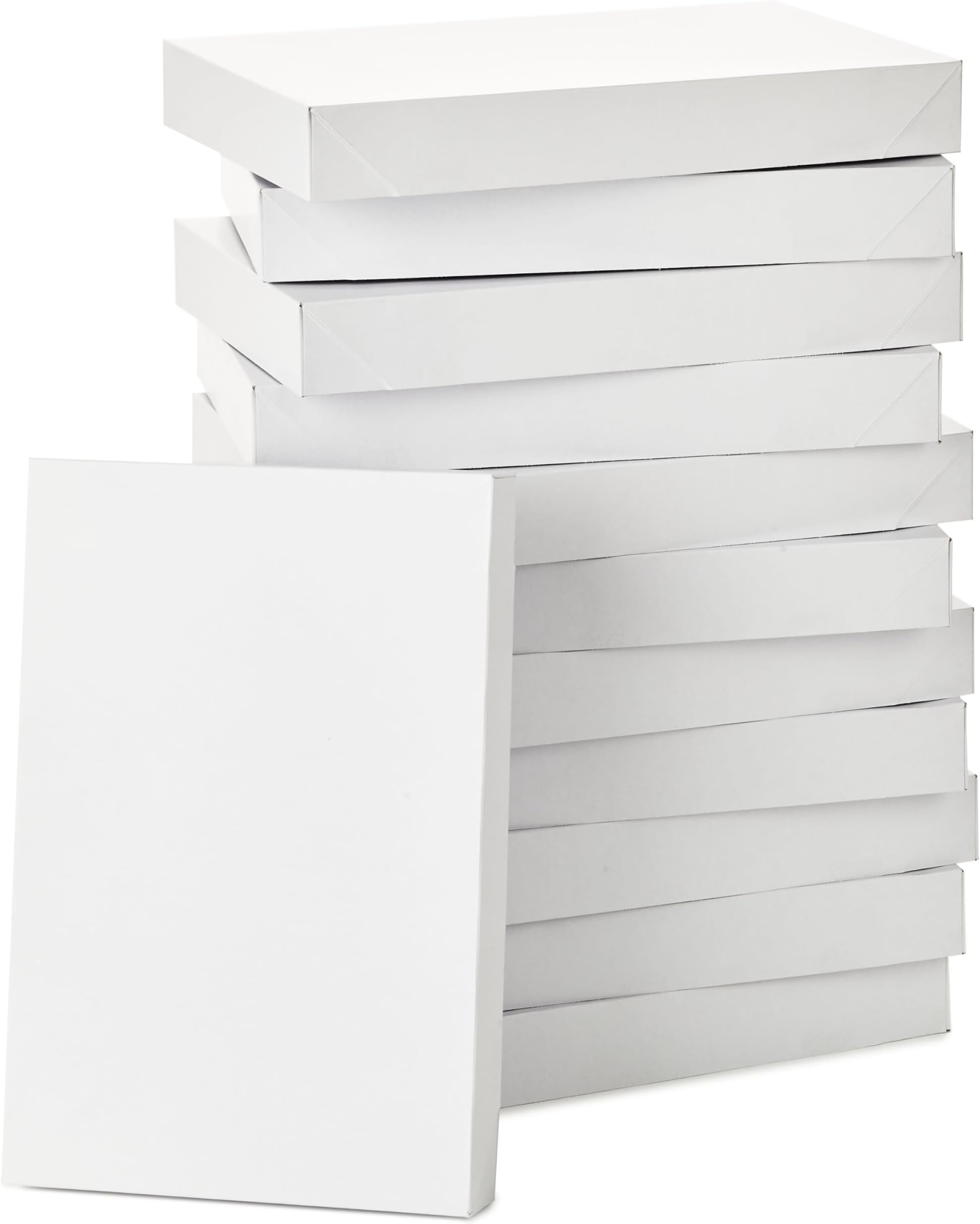 17" XL Gift Boxes with Lids (12 White Robe Boxes, White) for Birthdays, Graduations, Christmas, Weddings, Bridal Showers