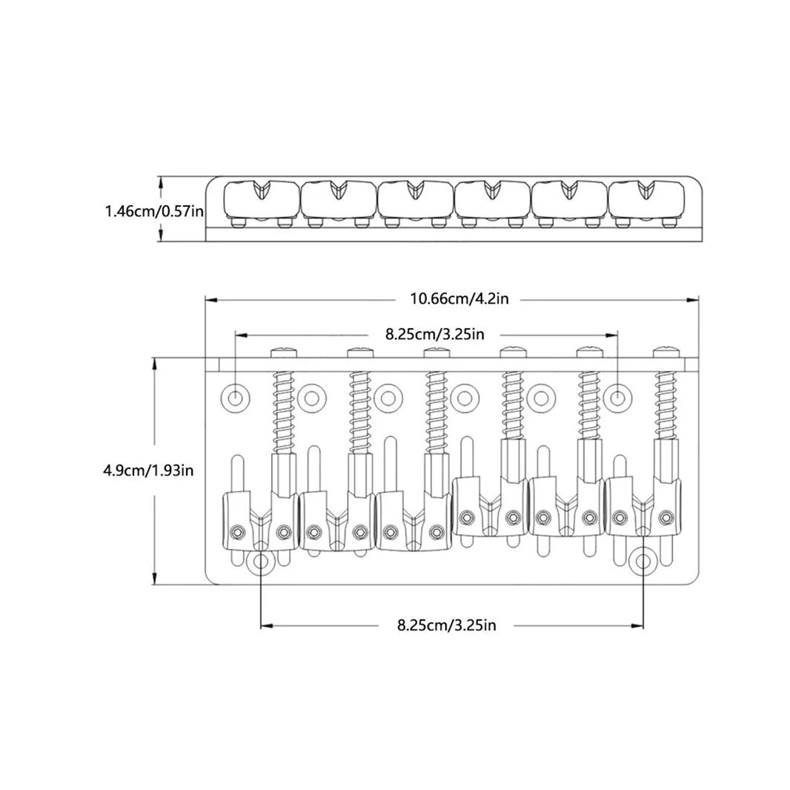 Puente Para Bajo Eléctrico Y Pieza Trasera De Aleación De Aluminio Adecuado Para Piezas De Repuesto De Guitarra | Puente de guitarra(Silver)