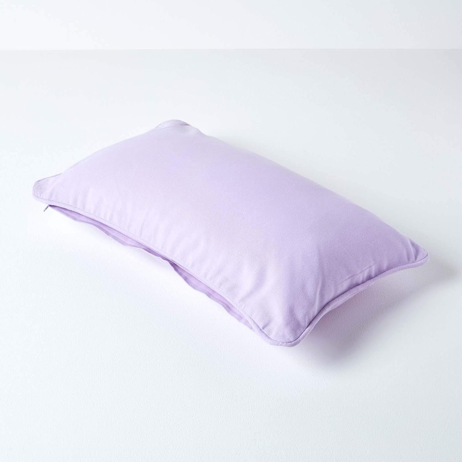 HOMESCAPES, 100% Cotton Plain Mauve Cushion Cover, 30 x 50 cm Rectangular, 12 x 20 Inches, Mauve Purple - Image 4
