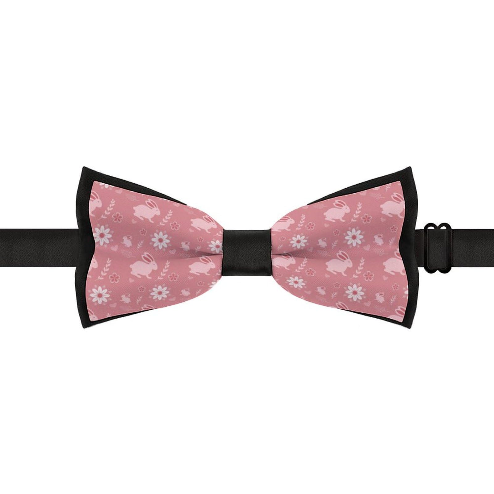 GoasNei Cute Rabbit Pattern Bow Tie for Men Adjustable Necktie Funny Tie Neck Ties for Weddings Party