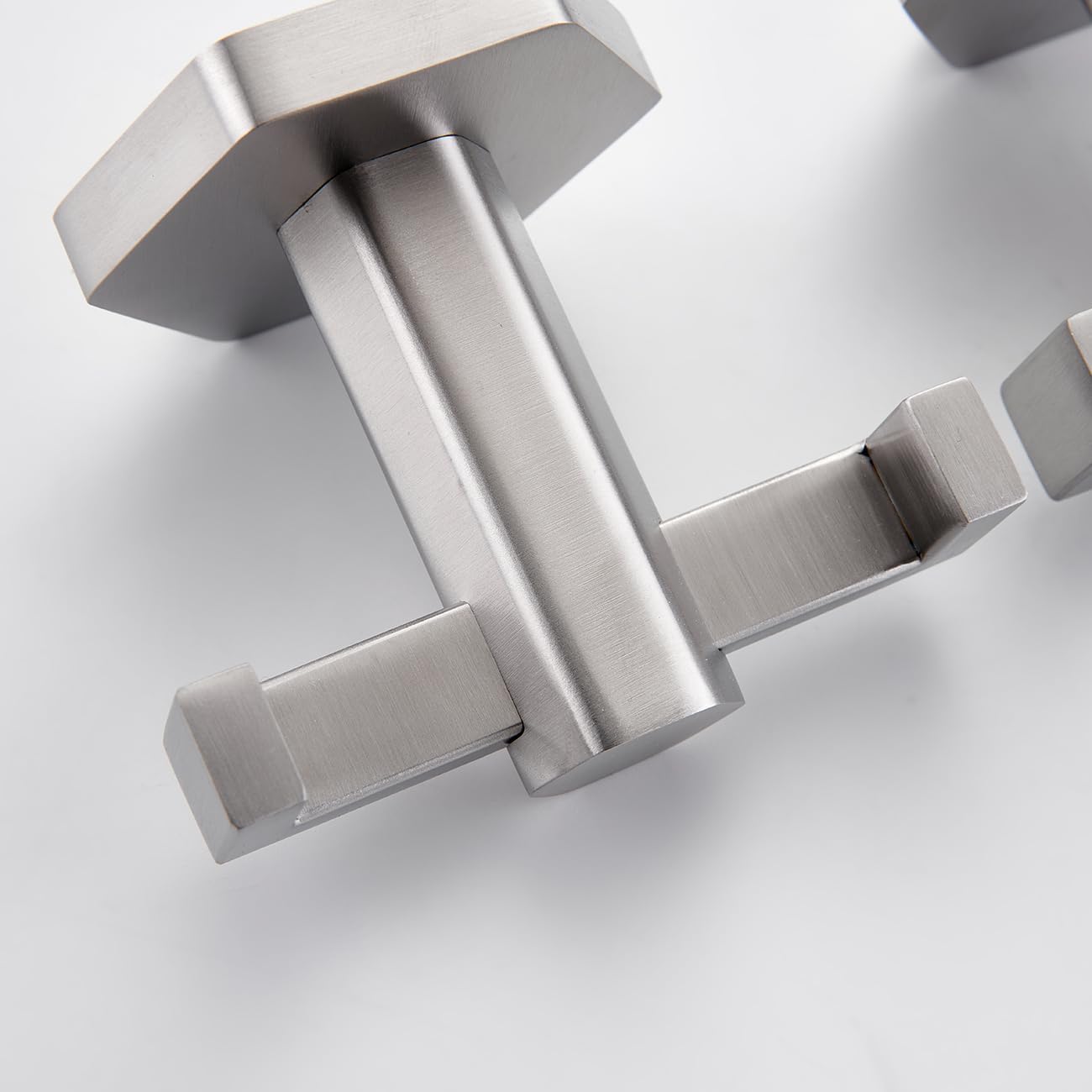 Miyili 2 Pack Bathroom Wall Hooks Brushed Steel Towel Hook Bath Hooks Modern Hexagonal Base Coat Towel Hooks Stainless Steel for Kitchen