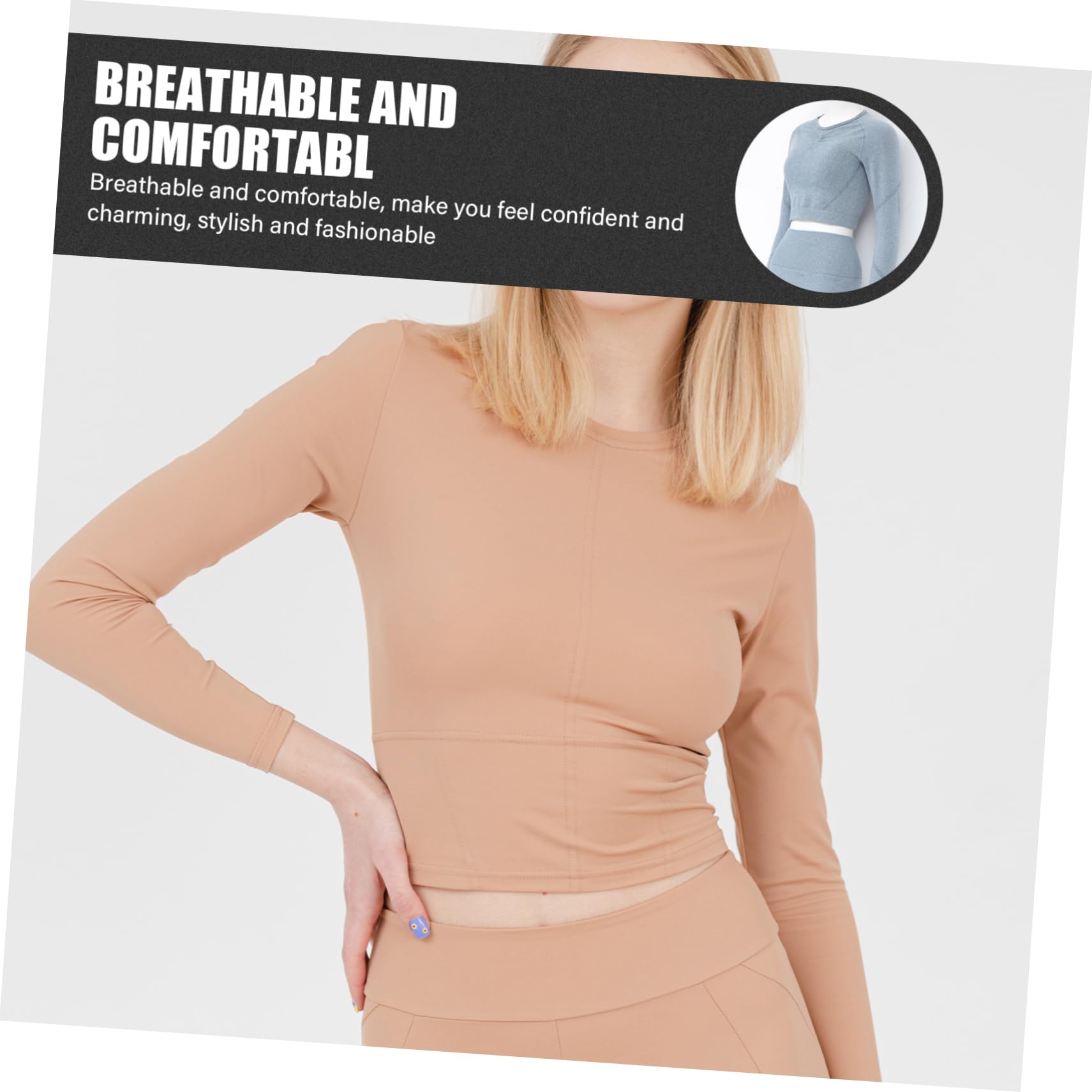 Healvian Tuta Yoga Donna Intera Senza Cuciture Kit Top Maniche Lunghe e Leggings da Palestra Vita Alta Completo Sportivo per Allenamento Femminile