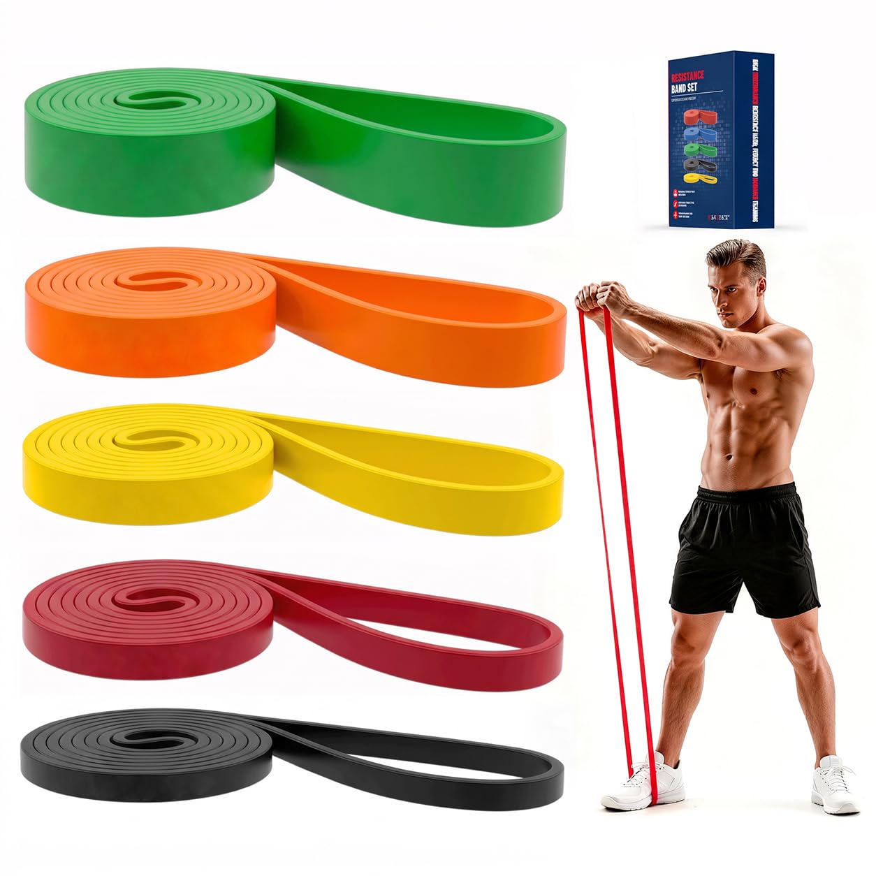 Pull Up Bands, Resistance Bands Set, Exercise Workout Bands for Men & Women, Ideal for Body Stretching, Physical Therapy and Muscle Training — Amazon image 18