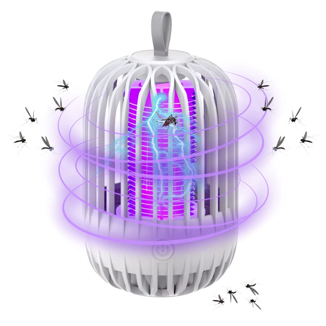 PYapron Mosquito Killer Lamp, 3000V Fly Killer Electric, UV Light Bug Zapper Effective Cover 20-100㎡, Non-toxic Insect Killer Indoor Fly Trap Mosquito Catcher 100% Safety for Garden,White
