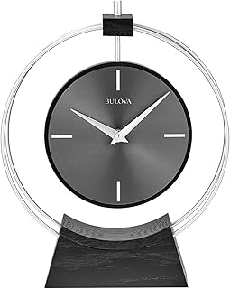Bulova Aire Silver Modern Desk Clock