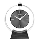 Aire Silver Modern Desk Clock by Bulova