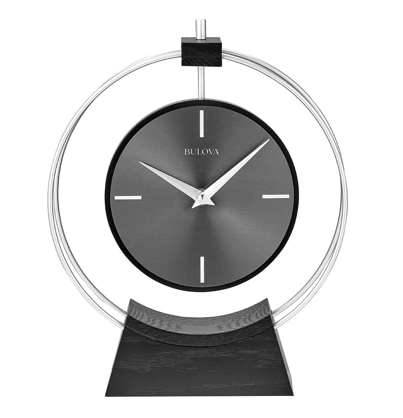 Bulova Aire - Reloj de escritorio moderno plateado
