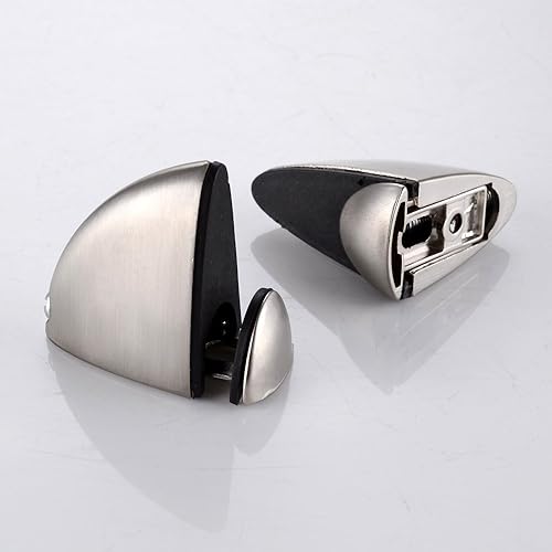 Miniatura 6 de Soporte ajustable de metal sólido para estante de maderavidrio, soporte de pared, 2 piezas o un par pequeño, níquel cepillado