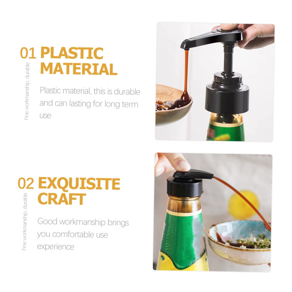 TOVINANNA Replaceable Ketchup Pumps for Syrup Bottles Bottle Pressing Pumps Kitchen Oil Dispenser Pump Versatile Design