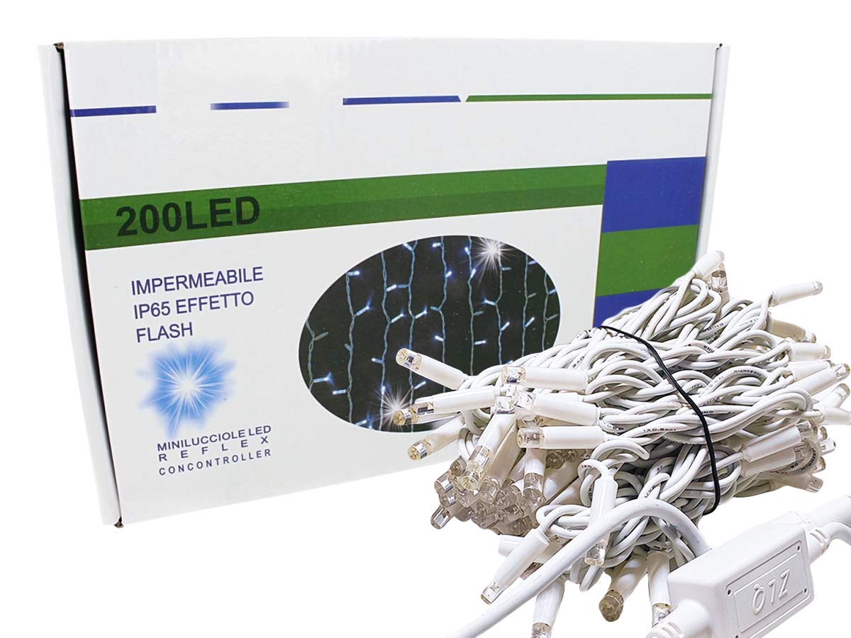 Cortina brillante Luces navideñas Profesionales al aire libre 200 Luces LED Grandes 3M X 1M Efecto cascada 20 Cortinas IP65 Extensible (Azul)