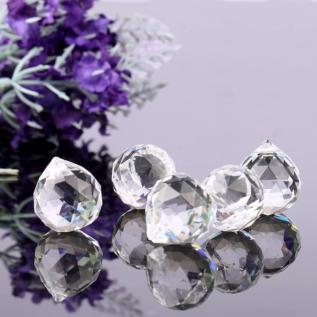 H&D HYALINE & DORA 10PCS Clear Crystal Ball Prism Suncatcher Rainbow Pendants Maker, Hanging Crystals Prisms for Windows,20mm - Image 4