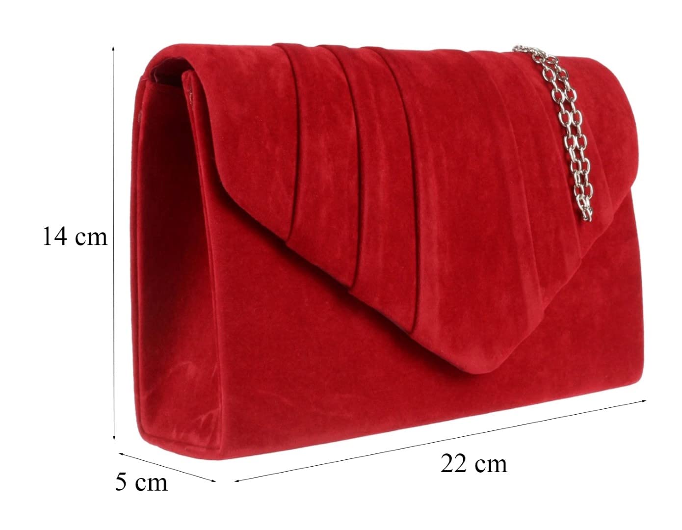 Girly Handbags Bolso de mano plisado de ante sintético para mujer