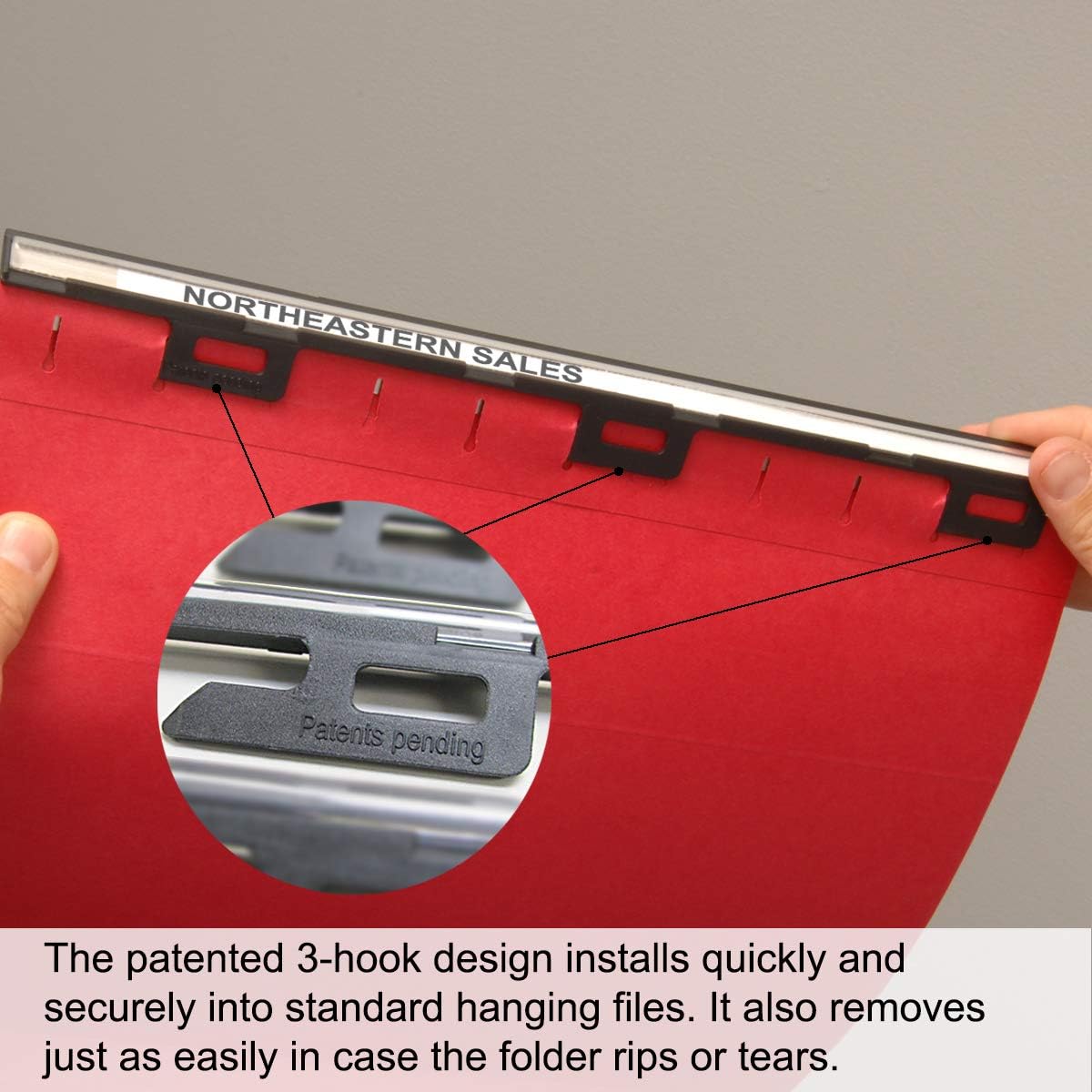 New Ultimate Office MagniFile Insertable Hanging File Folder Tabs. Indexes That Double The Size of Your File Titles to Find Files Fast! (Set of 10), Black : Office Products