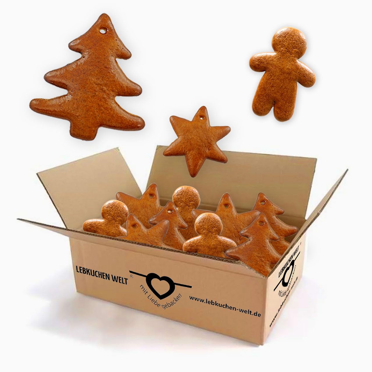 30x Lebkuchen Rohlinge Set aus "Stern Tanne Mann" 12 cm