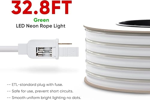 Miniatura 4 de Shine Decor Productos del paquete de clip de montaje con kit de luces de neón LED verde de 10M/32.8ft