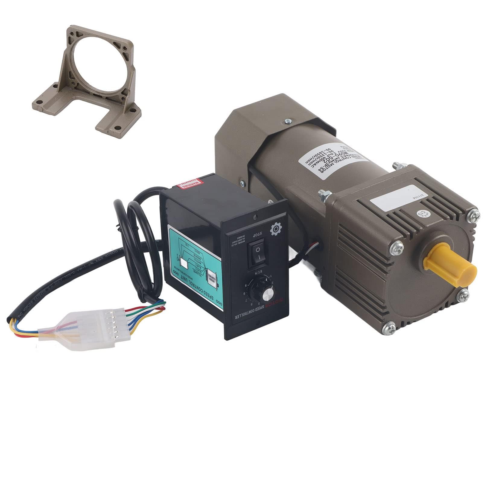 Moteur à Engrenages AC Moteur Asynchrone Monophasé 220V 90W Vitesse Réglable Décélération (20K)