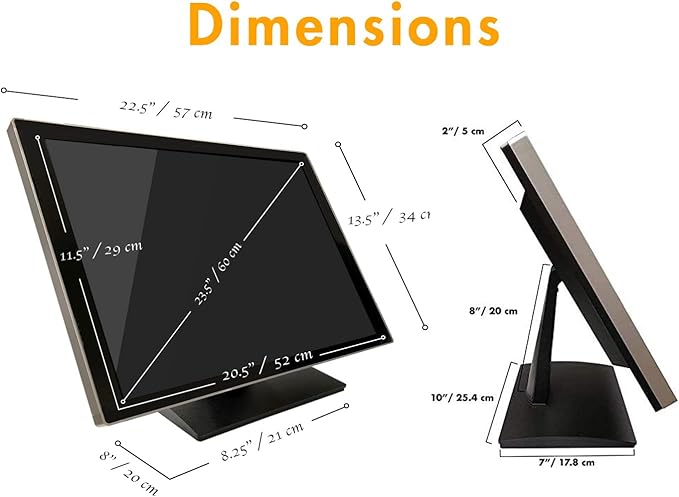 Monitor táctil 23.6" Full HD 1080p con carcasa metálica miniatura 4